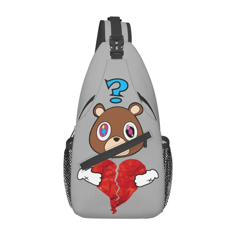 

Custom Kanye West Bear Heart Break Sling Bag Men Fashion Shoulder Crossbody Chest Backpack Cycling Camping Daypack