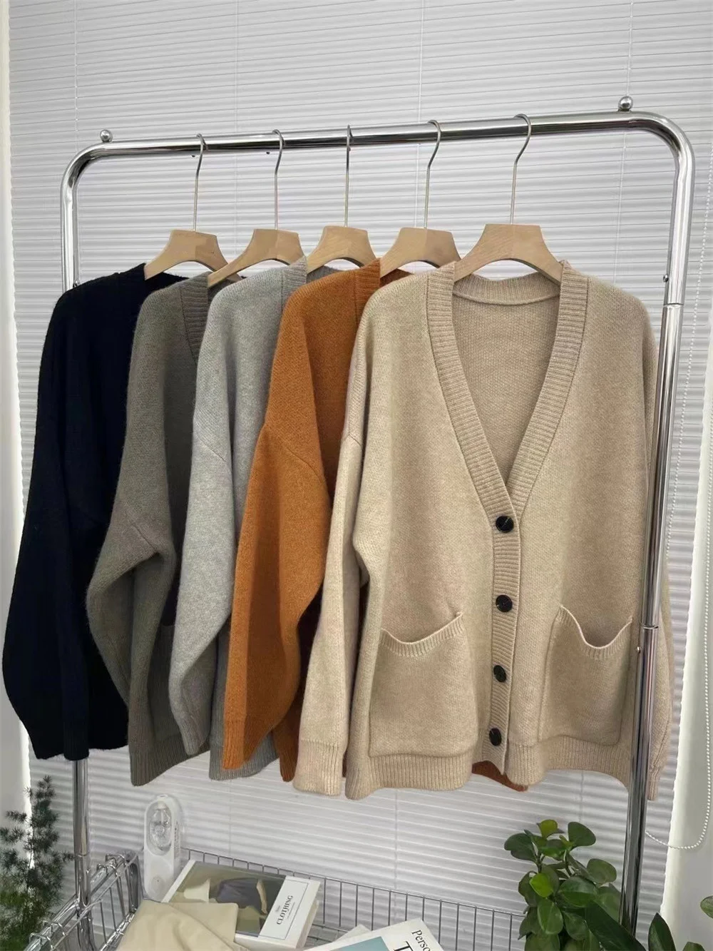 

Fashion Casual Vintage Females Long Sleeve Design Daily Jumper Sweater Knitted Cardigan Women Loose Winter Clothes Warm Tops