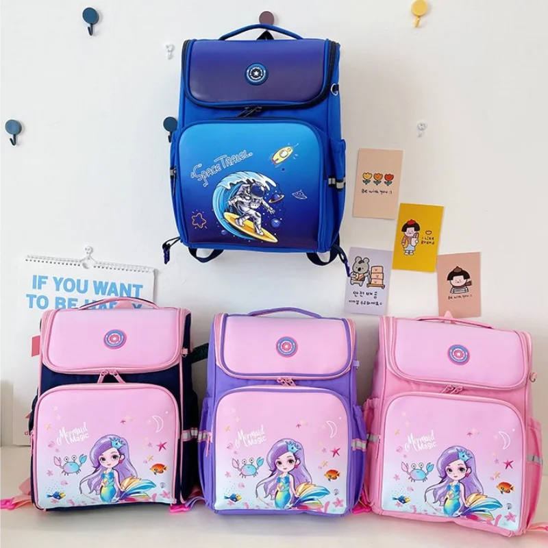 Girls Princess Mermaid Boys Astronaut Large Capacity Backpacks New Children Students Cartoon Fashion School Bags Drop Shipping