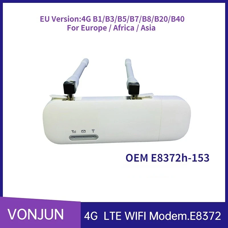 Unlocked OEM E8372h-153 E8372h-517 LTE WIngle 4G Sim Card Wireless Router E8372 Plus Antenna