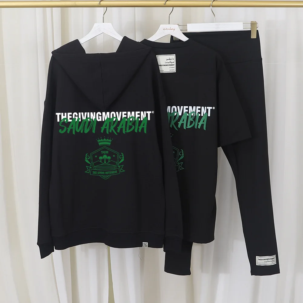 

THEGINGMOVENT, свободная и удобная толстовка + футболка + брюки, модные повседневные костюмы из 3 предметов для мужчин и женщин