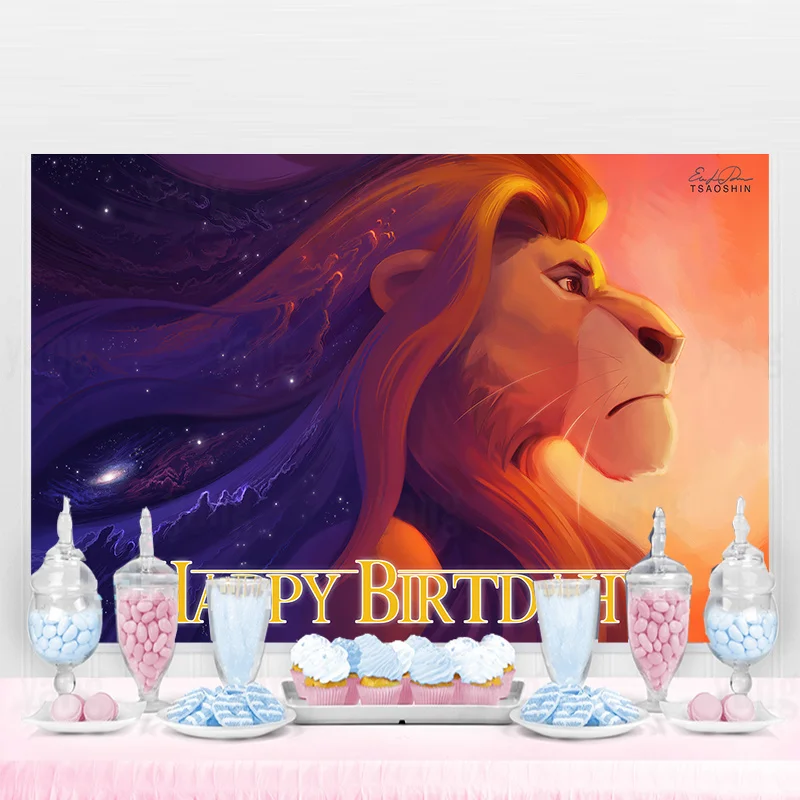 

Disney Custom Lion King Simba Green Jungle Background Kids Boy 'S Birthday Party Backdrop Decoration Photo Photography