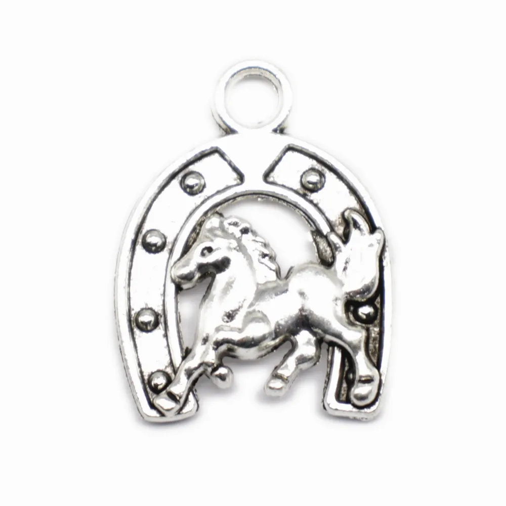 

Craft Horse Shoes Horse Charms Wholesale Pendants For Jewelry 23X17mm Antique Silver Color 5 Pieces
