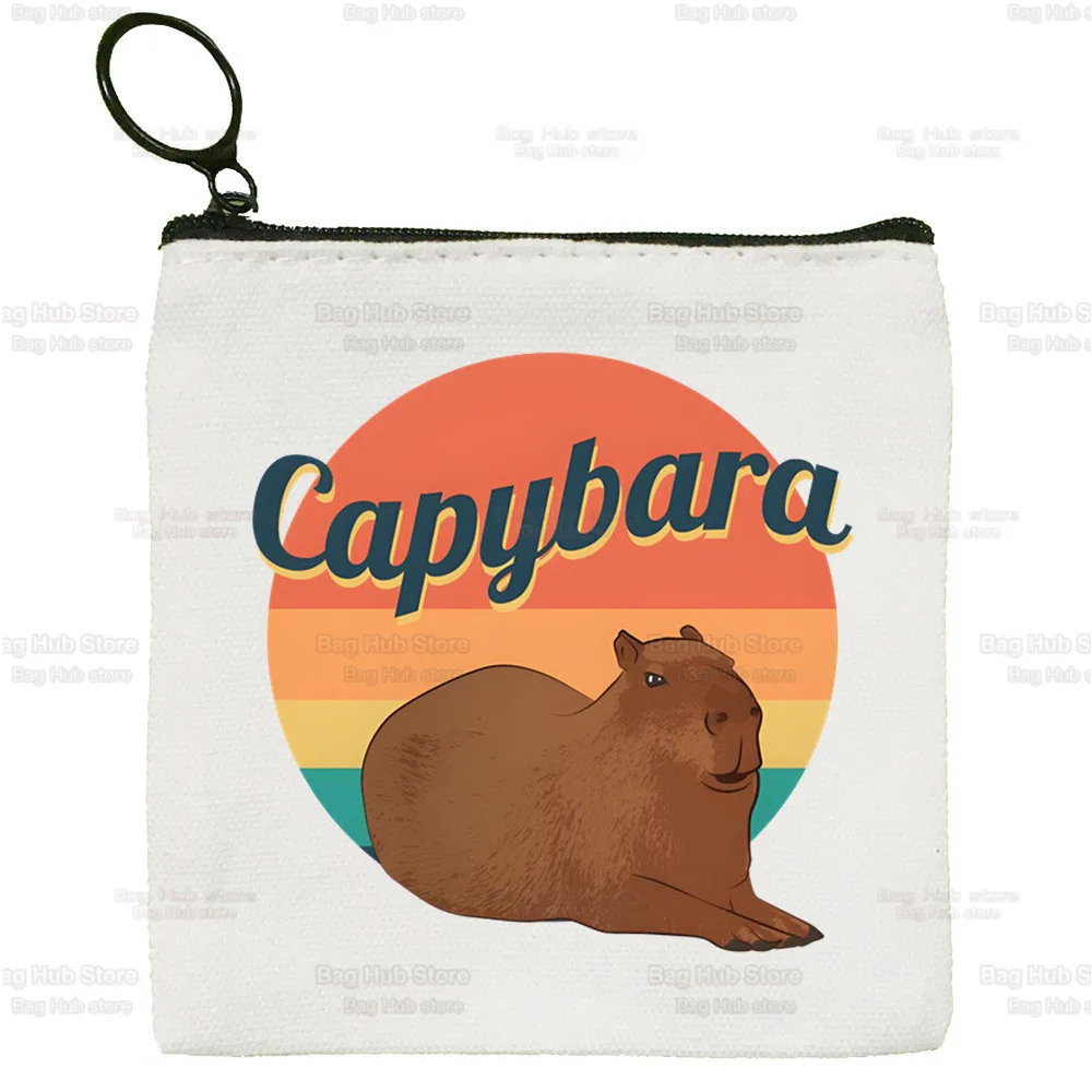 Capybara Funny Women's Bag Pure White Bag Animal Handmade Cloth Bag OK I Pull Up Coin Purse Whiteboard  Bag Handbag