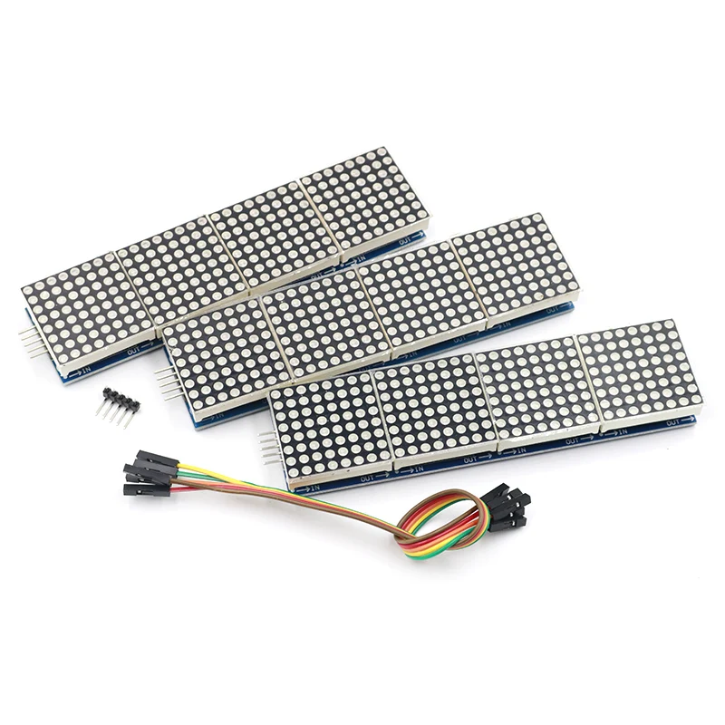 Модуль точечной матрицы MAX7219 для микроконтроллера Arduino 4 в одном дисплее с линией