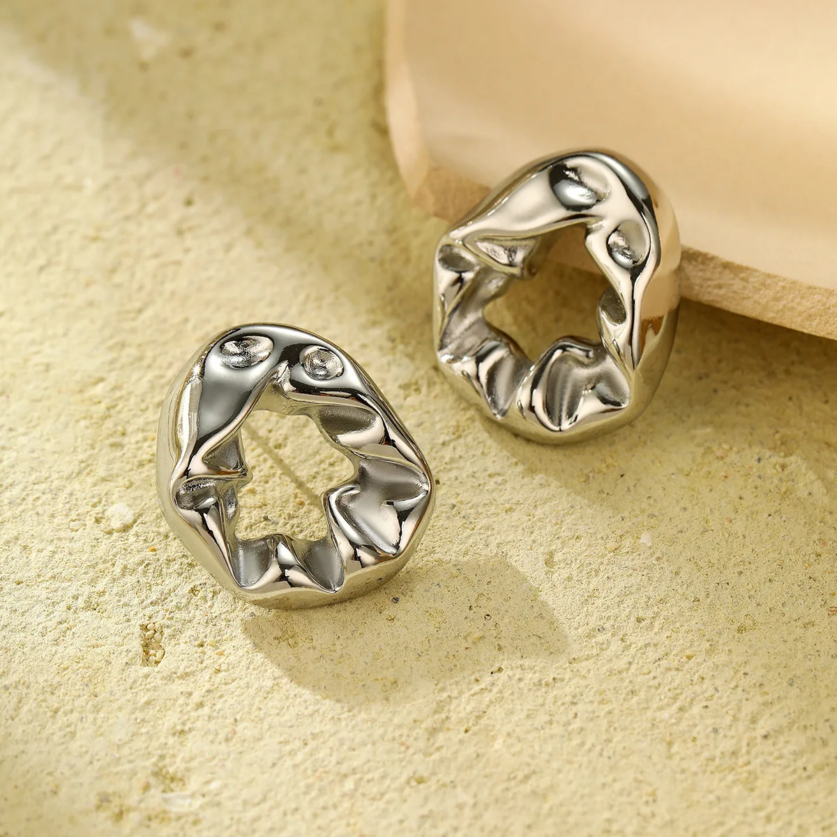 NIMAI 18-каратное позолоченное кольцо в форме капли воды из нержавеющей стали