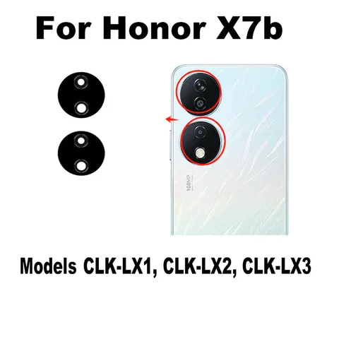 Новинка для задней камеры Huawei Honor X7b, стеклянная задняя линза, зеркальная деталь, замена с наклейкой