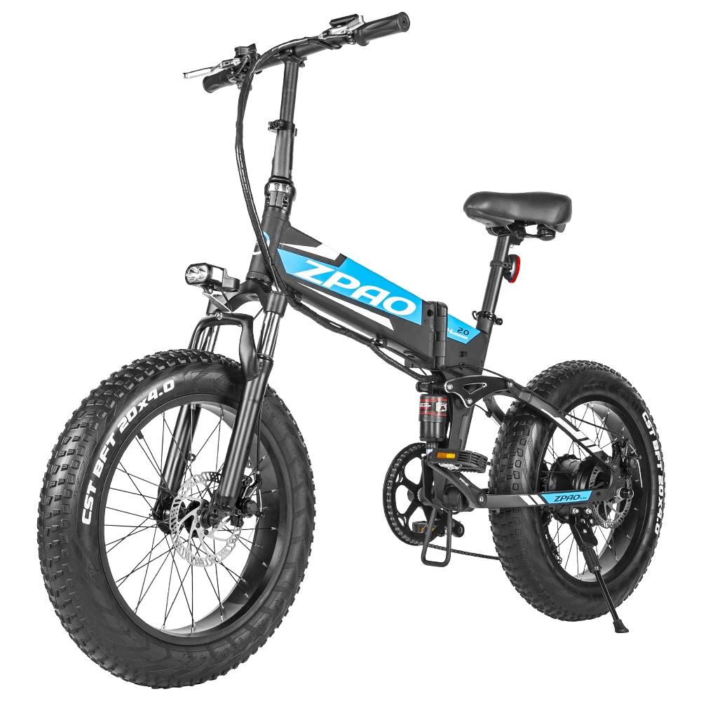 

ZPAO Electric Mountain Bike Electric Bike 500w 48v Max 40km/h 4.0 Fat Tire Electric Bicycle Beach E-bike Foldable Ebike
