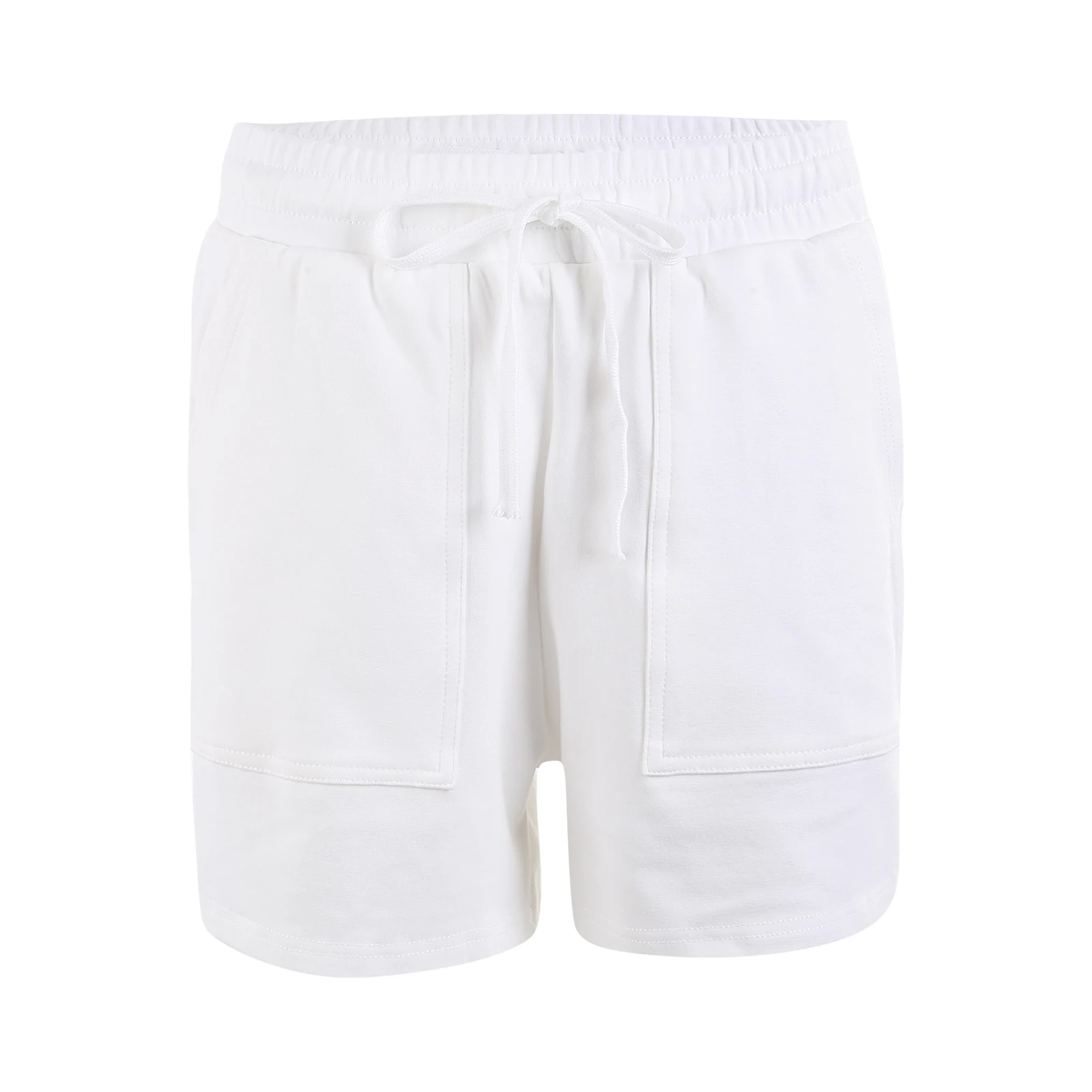 Новые летние спортивные шорты женские с высокой талией и карманами на шнурке для