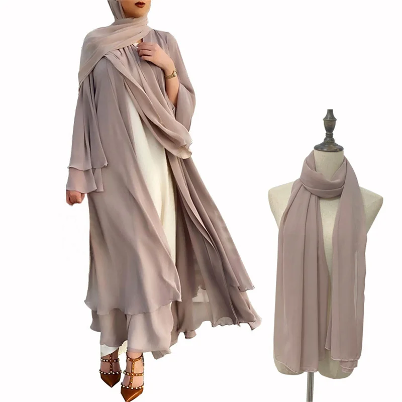 Turkey Dubai Muslim Cardigan Ramadan Kaftans Abaya For Women Robe With Hijab Kimono Islam Abayas Femme Musulmane Modest Dresses