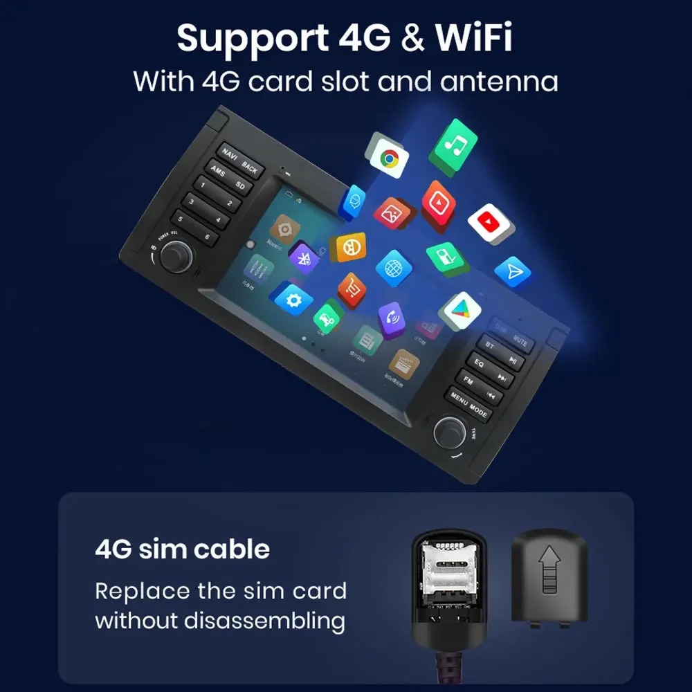 CHSTEK 7 &quotавтомобильный радиоприемник мультимедийный Carplay для BMW 5 серии X5 E53 E39 M5