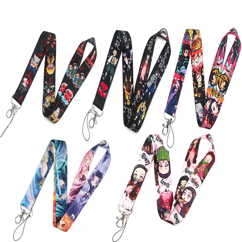 

Anime Demon Slayer Keychain Lanyards for Key Neck Strap for Card Badge Gym Key Chain Lanyard Key Holder DIY Hang Rope