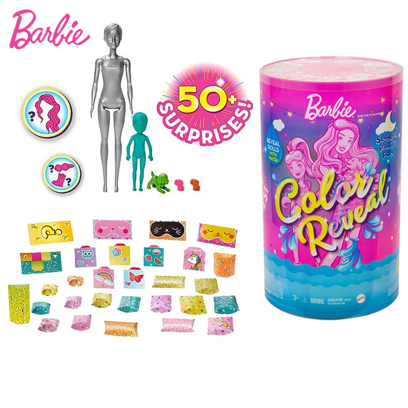 Barbie Chelsea Color Reveal Cutie Reveal Mermaid Doll 50 Surprises Accessories Mystery Bags Doll Clothes Change Color Model Toys