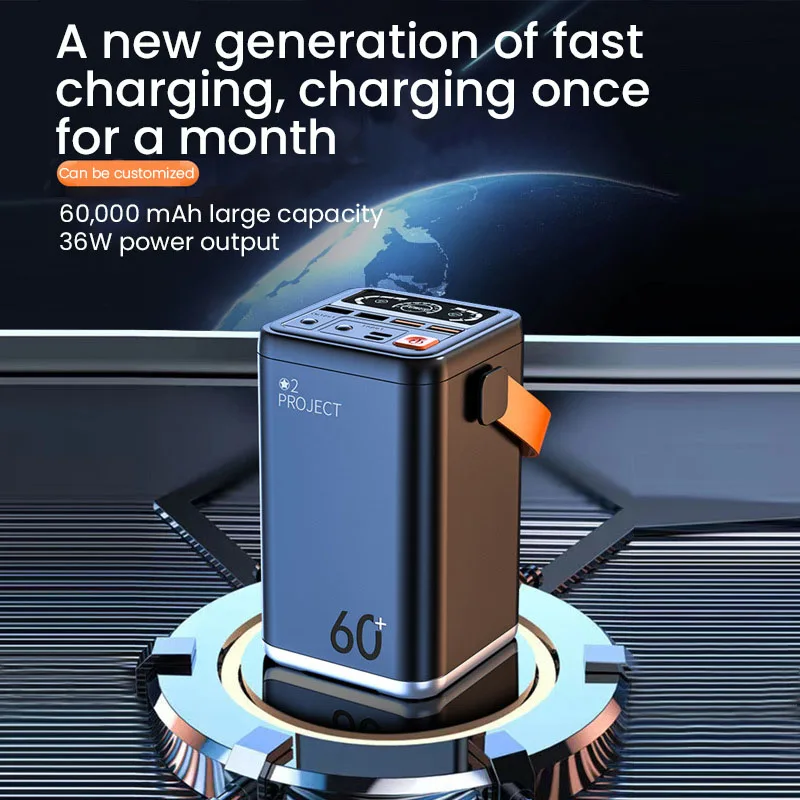 Портативное зарядное устройство на 60000 мА · ч блок питания PD65W USB C быстрая зарядка