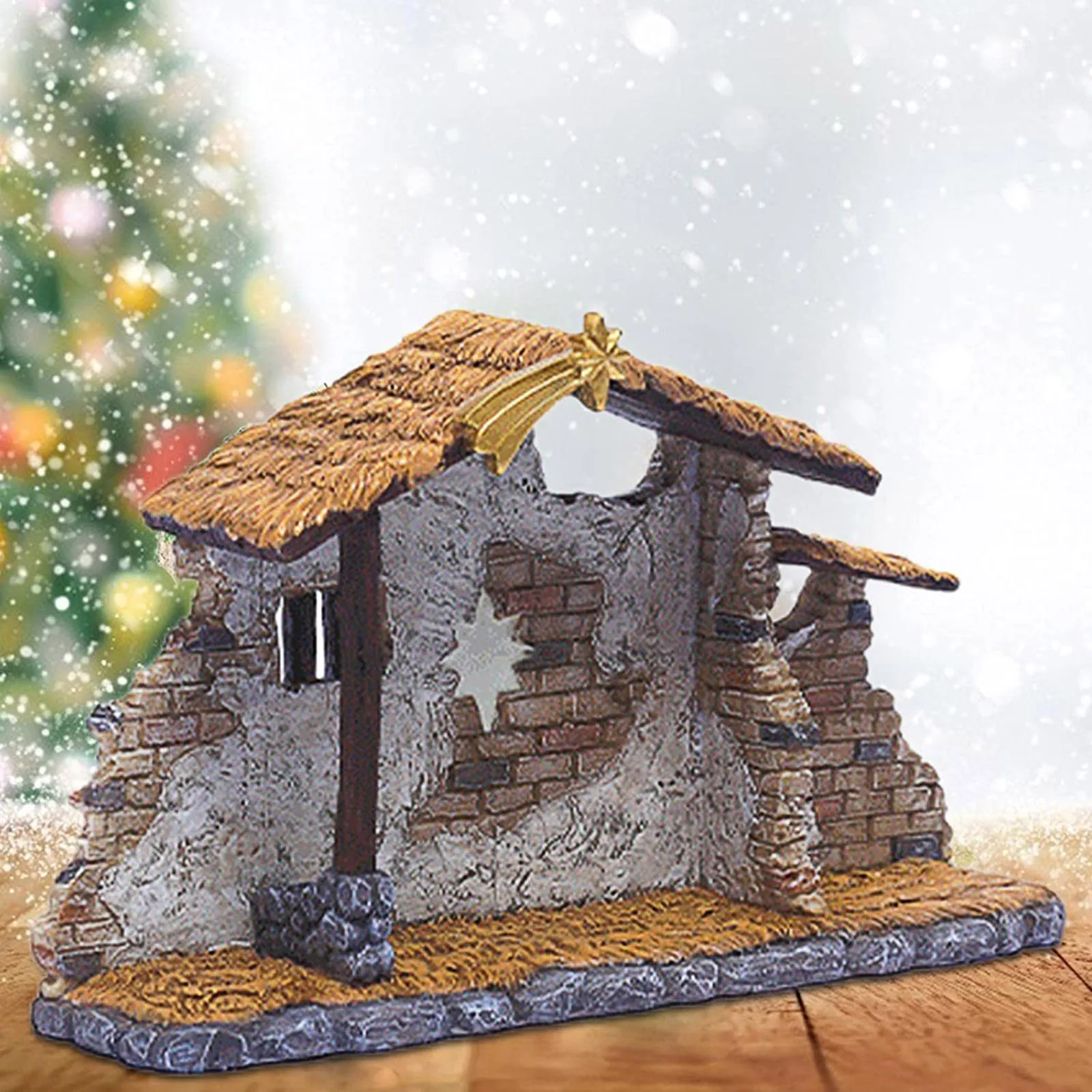 

Middle Finger Statue Wooden Manger Ornament Christmas Manger Scene Religious Christmas Table Elegant Christmas Ornament