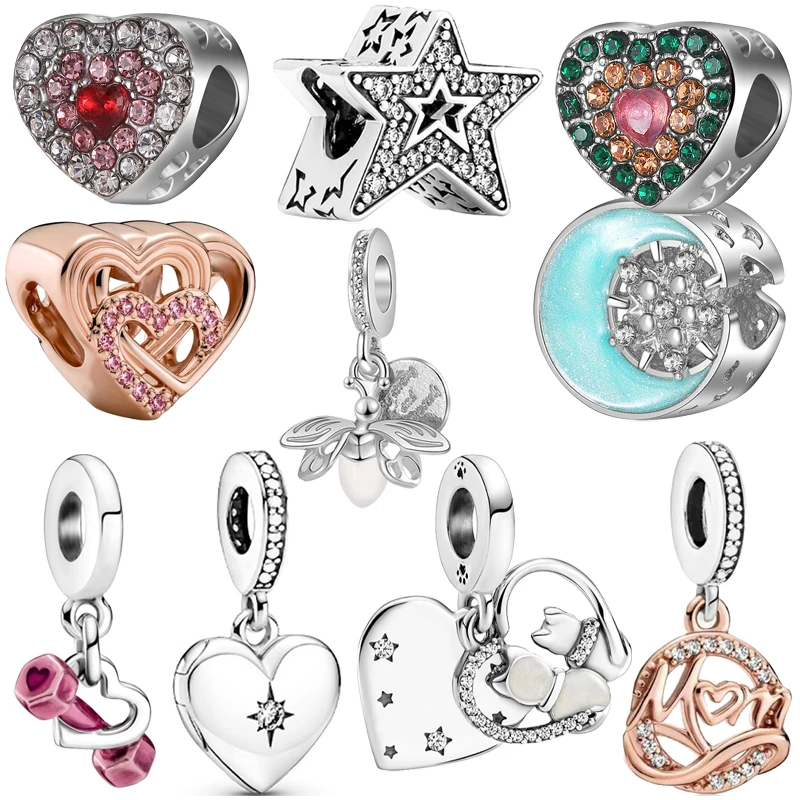 

Newest Shining Star Mother Bee Love Bead Castle Pendant Fit Original Pandora Charms Silver Color Bracelets DIY Women Jewelry