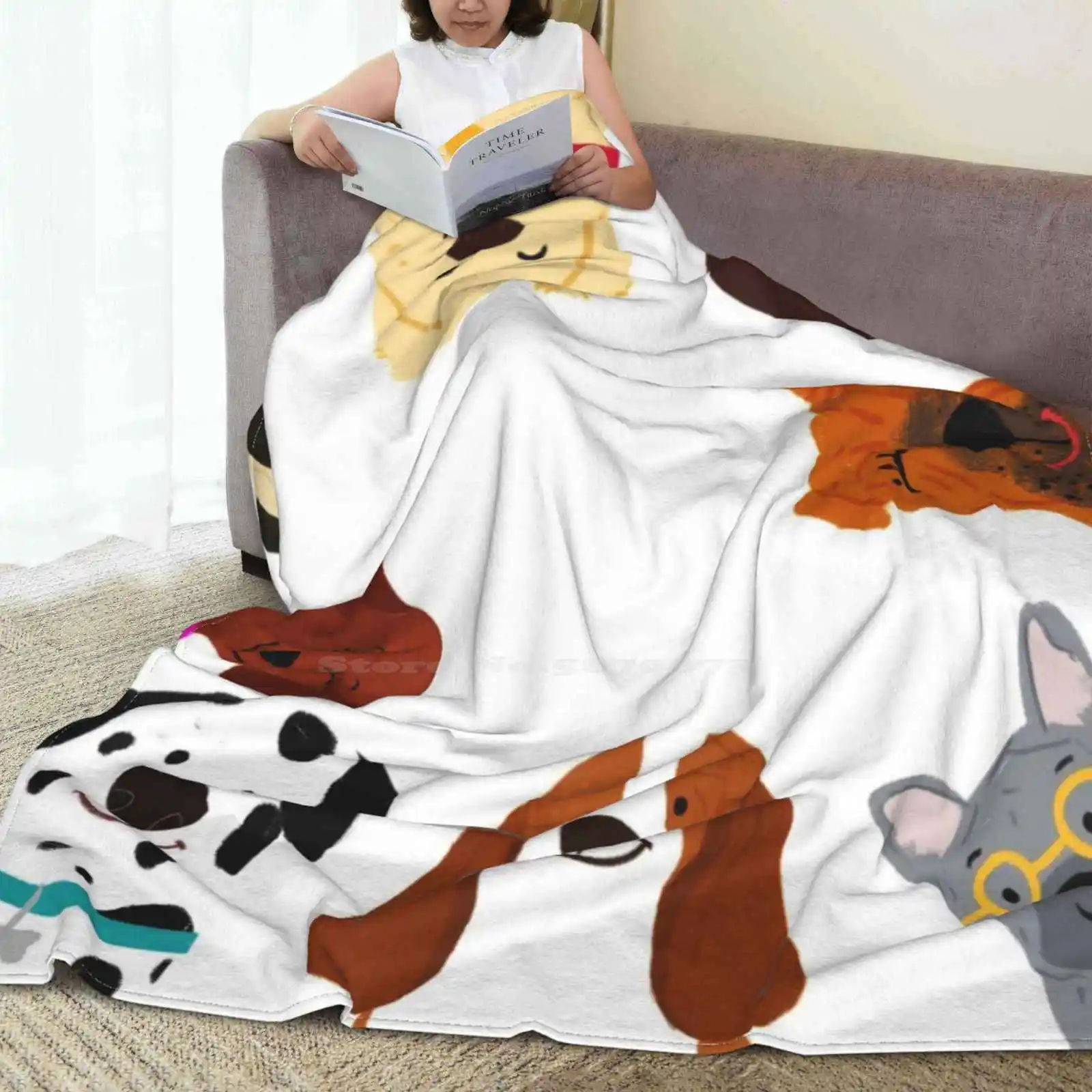 Собак! Ворсистый плед мягкое теплое одеяло для дивана/кровати/путешествий