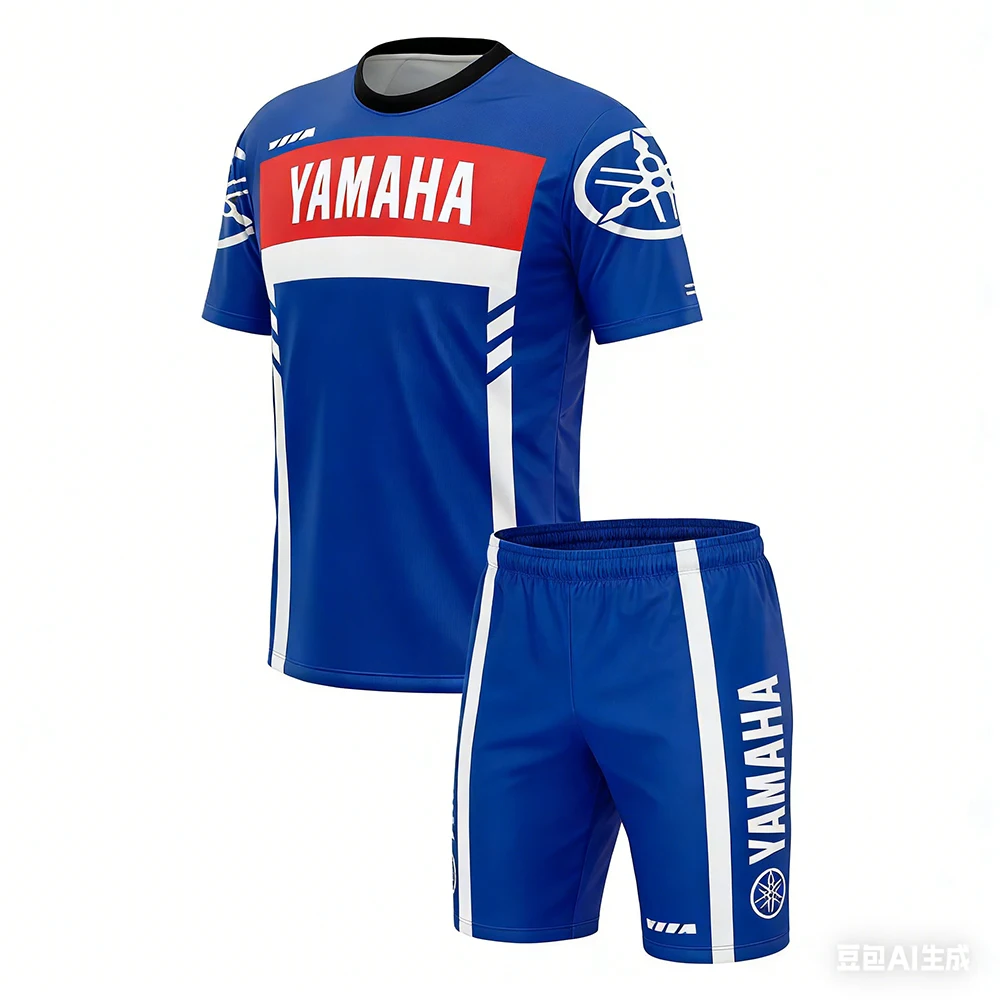 Фото Новый летний комплект футболок для мотоциклистов Yamaha (мужские и женские), свободный крой, дышащий, быстросохнущий, спортивный, рекомендуется для активного отдыха. №2