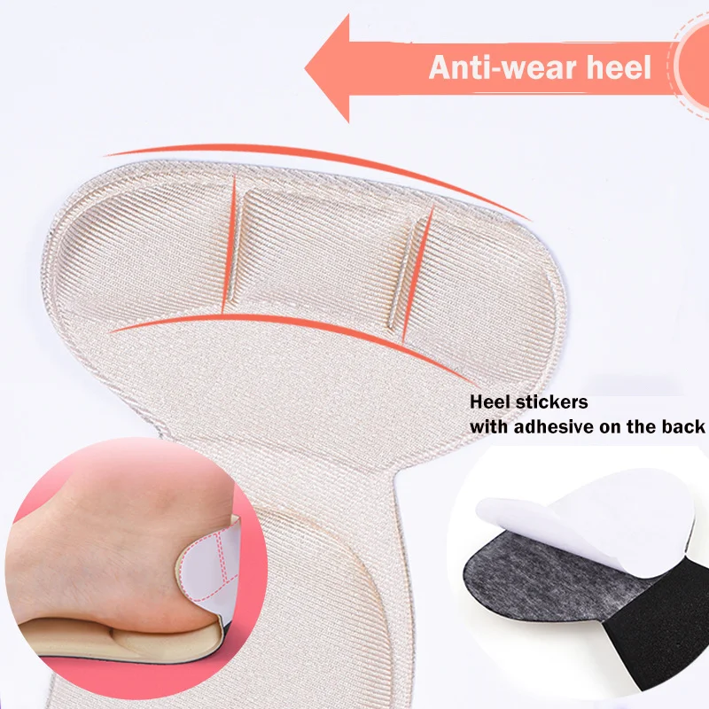2 Pcs Memory Foam Insole Pad Inserts Heel Post Back Breathable Anti-slip for Women High Heel  Shoes Insoles