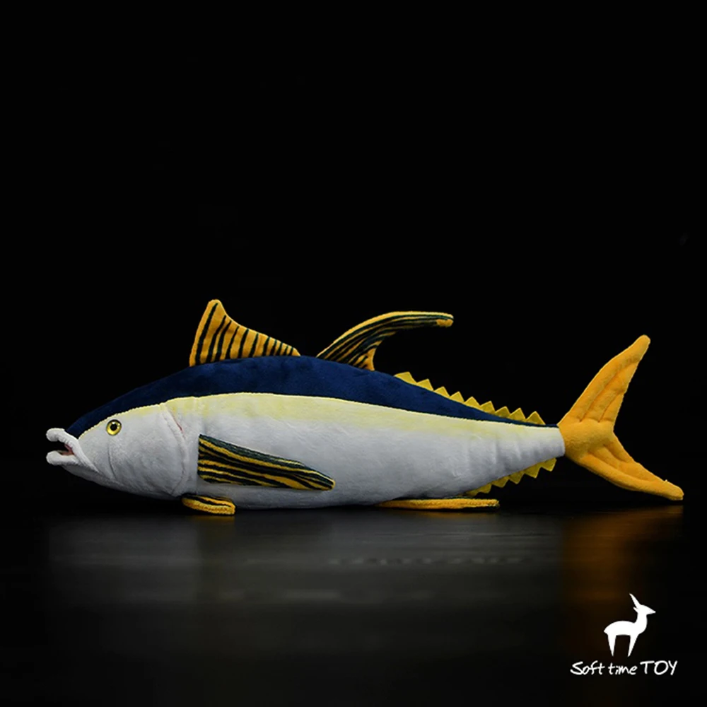 

40CM Real Life Cute Yellowfin Tuna Doll Stuffed Toys Lifelike Sea Simulation Animals Fish Plush Soft Children Girls Boys Toys