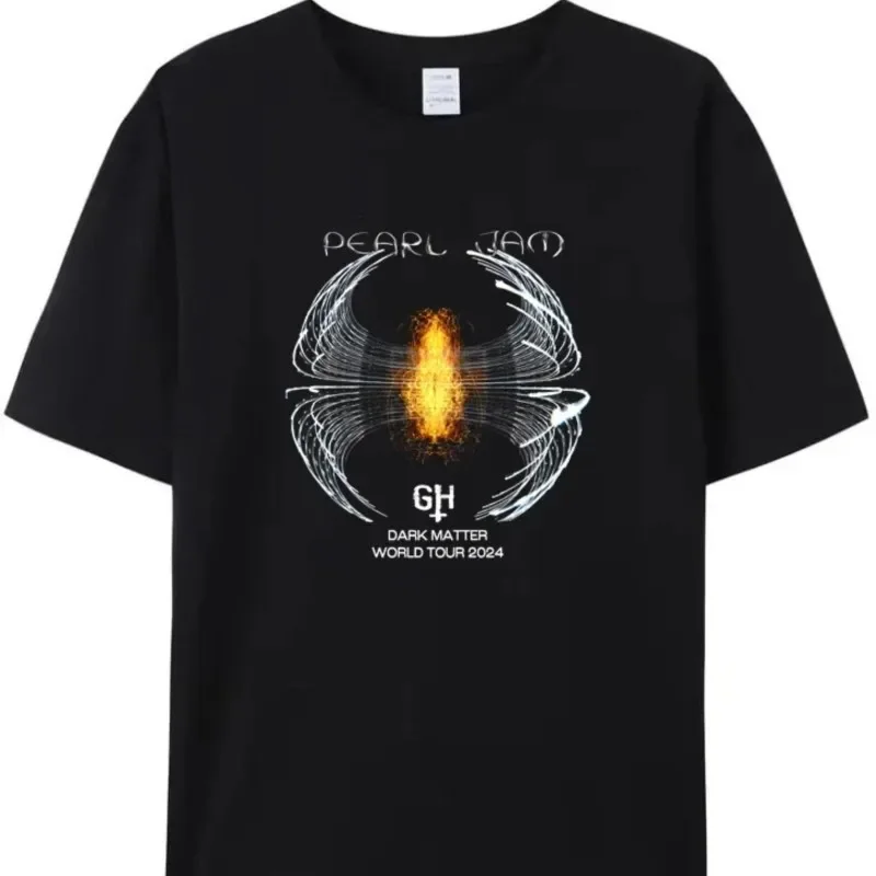 Футболка мужская с жемчугом хлопок Повседневная рубашка короткими рукавами рок