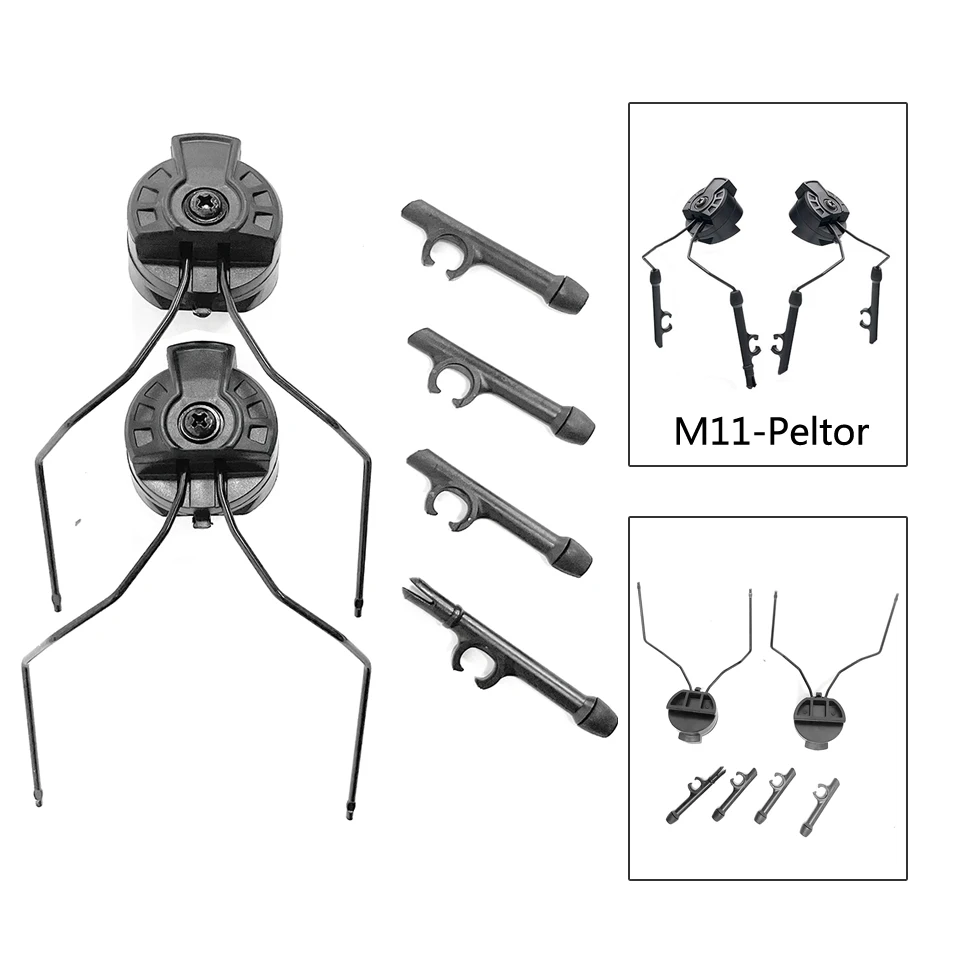 

Earmor New Tactical Adapter Earphone Curved Helmet Rail Adapter for 360 Degree Rotation of 3M Peltor Comtac Earphones