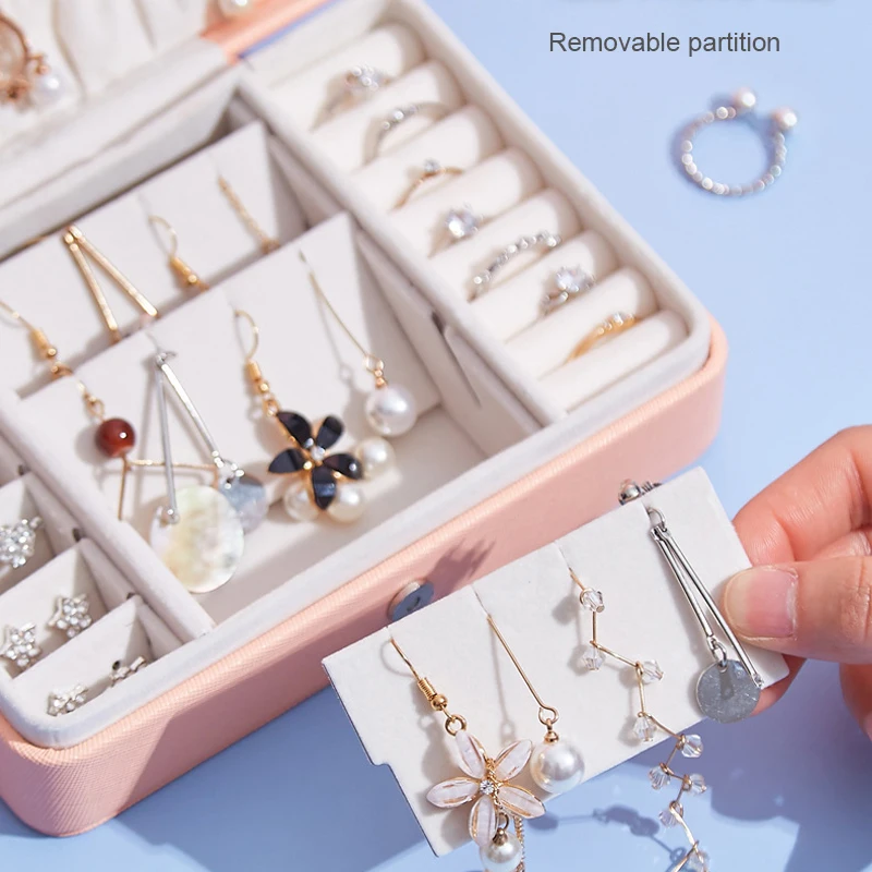 Fashion Jewelrys Packaging Display High Capacity Earrings Ring Organizer Box Women Necklace Storage Case Accessories Supplies