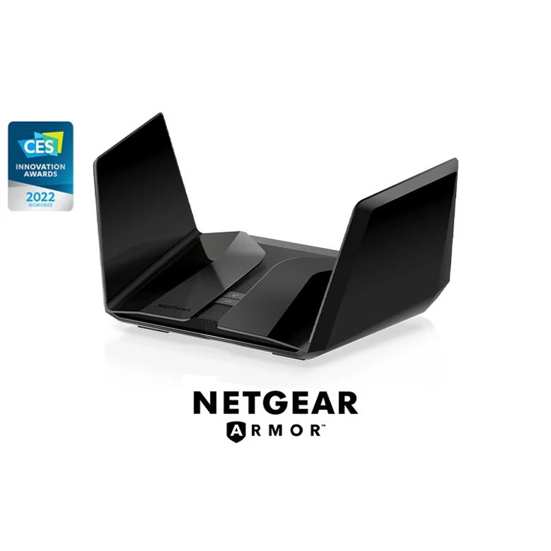 

NETGEAR AXE11000 RAXE500 Nighthawk Tri-Band WiFi 6E Router, Up To 10.8Gbps, With New 6GHz Band, Armor & Smart Parental Controls