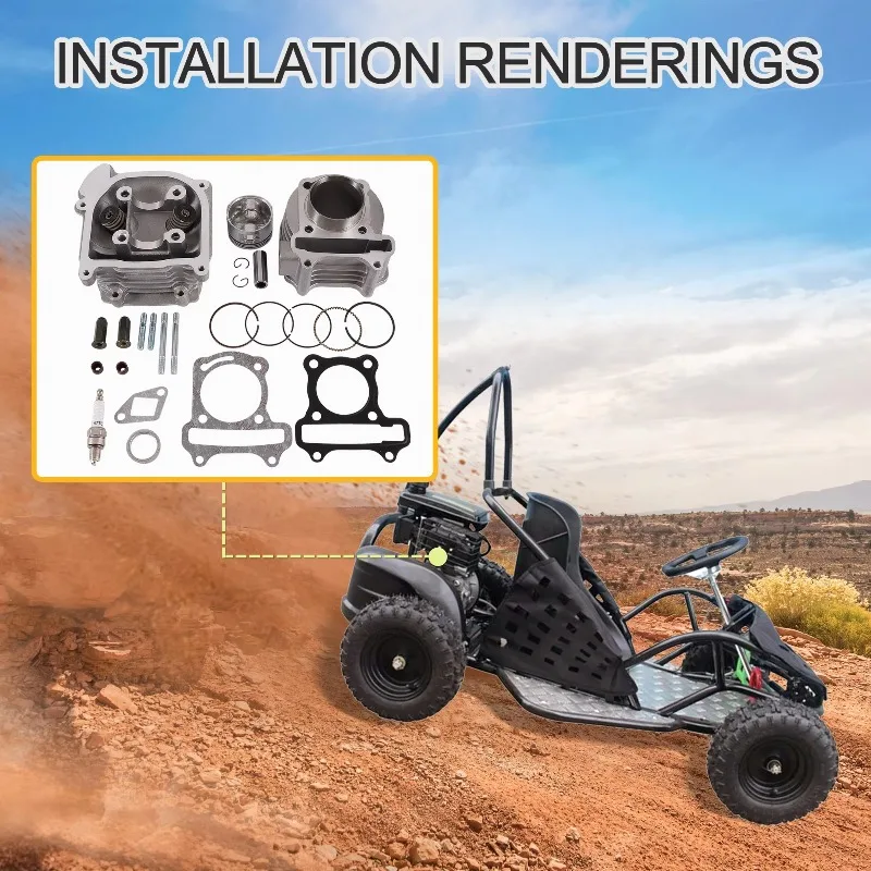 Комплект цилиндров GY6 80cc 47 мм для мотоциклов, с увеличенным диаметром, замена для китайских скутеров 139QMB, запчасть для квадроциклов (art.: 3920da9645f47) - 3920da9645f47
