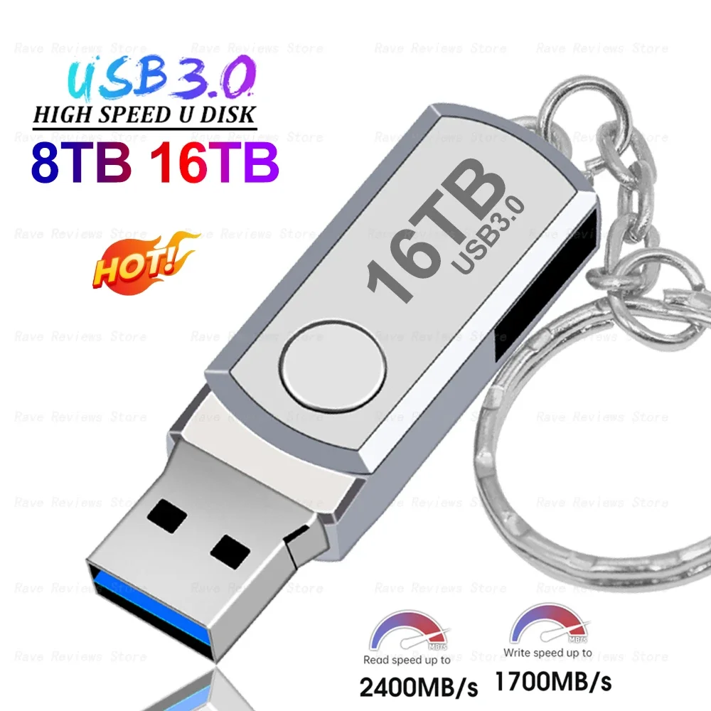 

New 2023 Usb 3.0 Pendrive 2TB High Speed Pen Drive 16TB Metal Cle Usb Flash Drive 4TB 8TB Portable SSD Memoria Usb Free Shipping