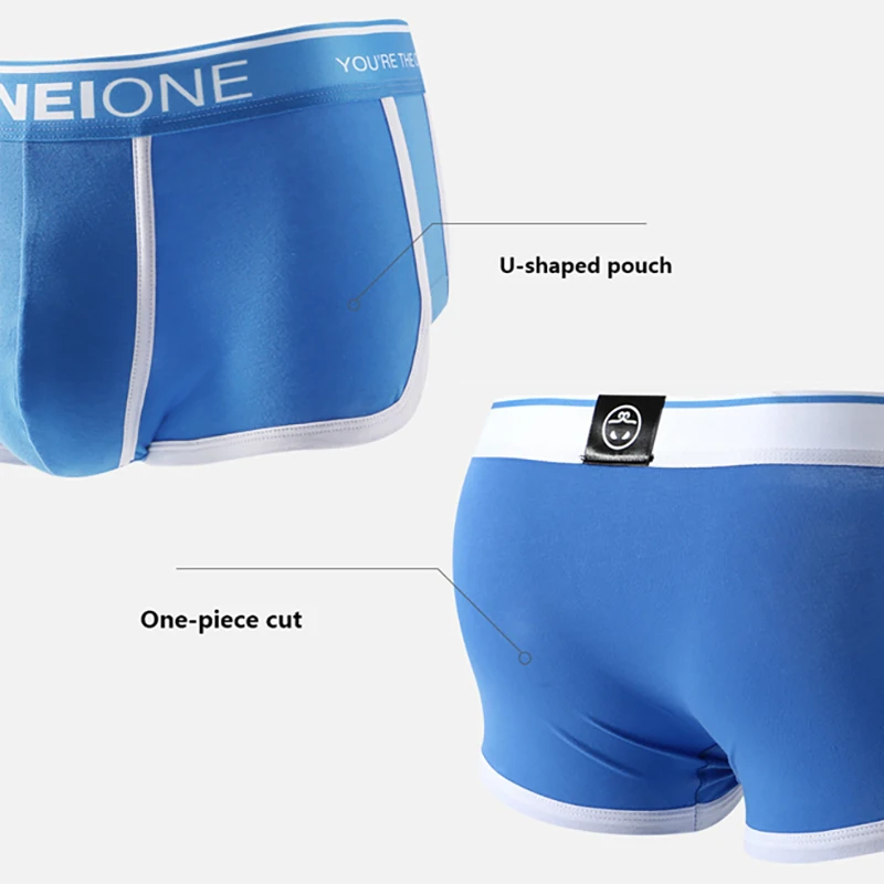 FK Fashion Dynamic Boxer Brief Casual Home Men's Cotton Underwear Low Waist Breathable Sports Male Underpants Sexy Shorts Boxers