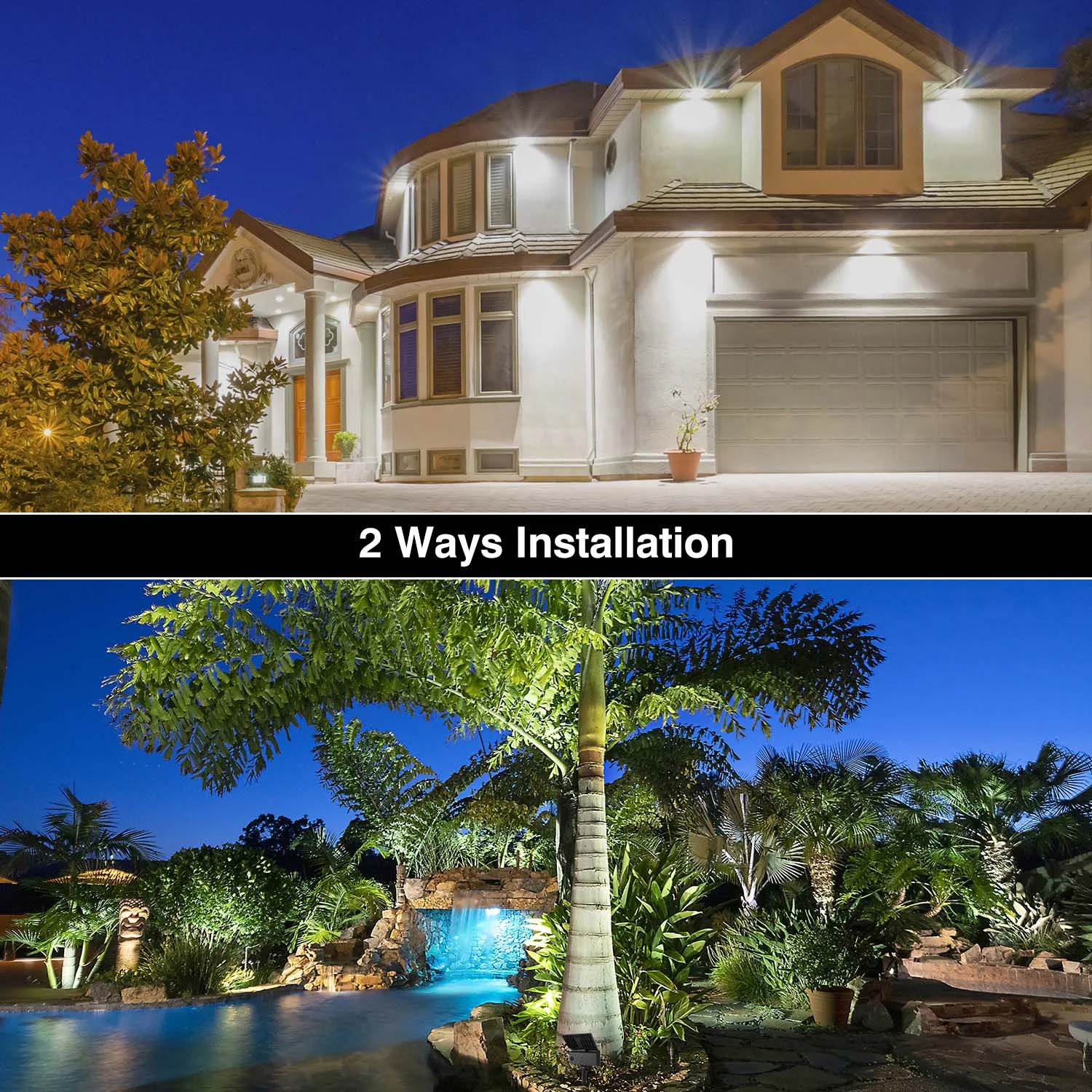 Фото 1/2/4 шт. T-SUN 36 светодиодный уличный солнечный светильник IP65 Солнечная лампа 3000K/6000K Солнечная энергия декоративное освещение сада светильник s солнечный светодиодный настенный светильник №3