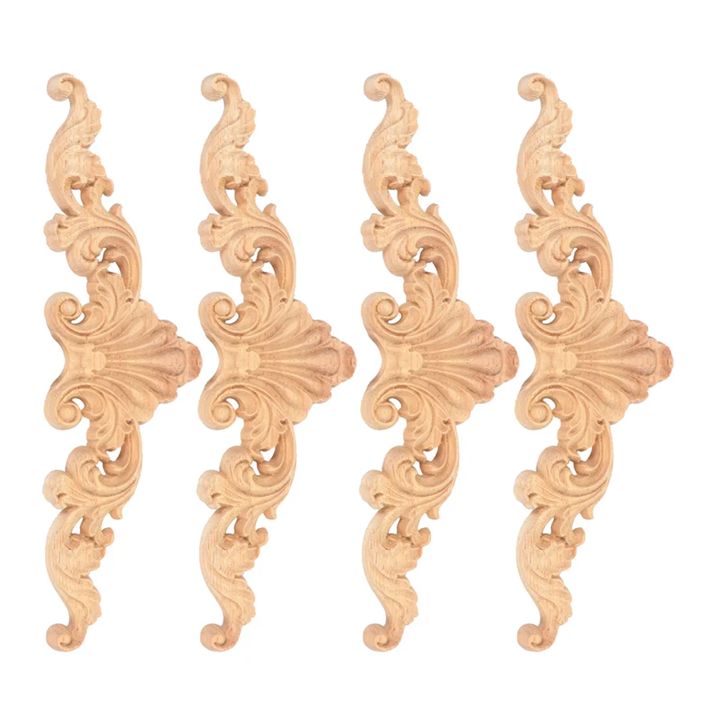 

Appliques Wood Decor Carved Wooden Vintage Bed Applique Furniture Cabinet Carving Diy Home Decal Onlays Material Wall Onlay