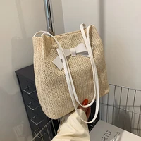 summer fashion straw woven underarm shoulder bags for women casual large capacity bohemian beach female shopping handbag totes