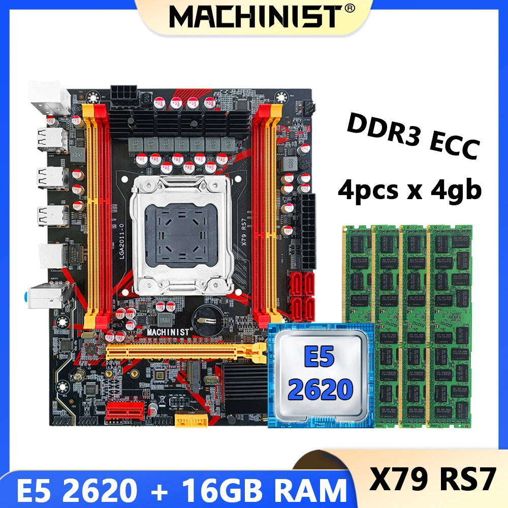 

Machinist X79 LGA 2011 Motherboard Combo Set With XEON E5 2620 V2 Kit CPU Processor 16GB（4pcs*4gb） DDR3 RAM Memory