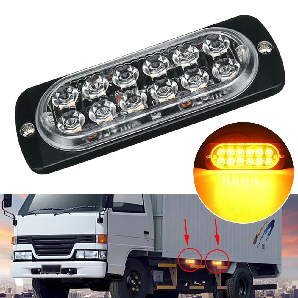 

2Pcs Amber 12 LED 36W Light Bar Car Truck Hazard Beacon Warning Lamp LED Urgent Lamp Ultra-bright Fot SUV Trucks Dropship CSV