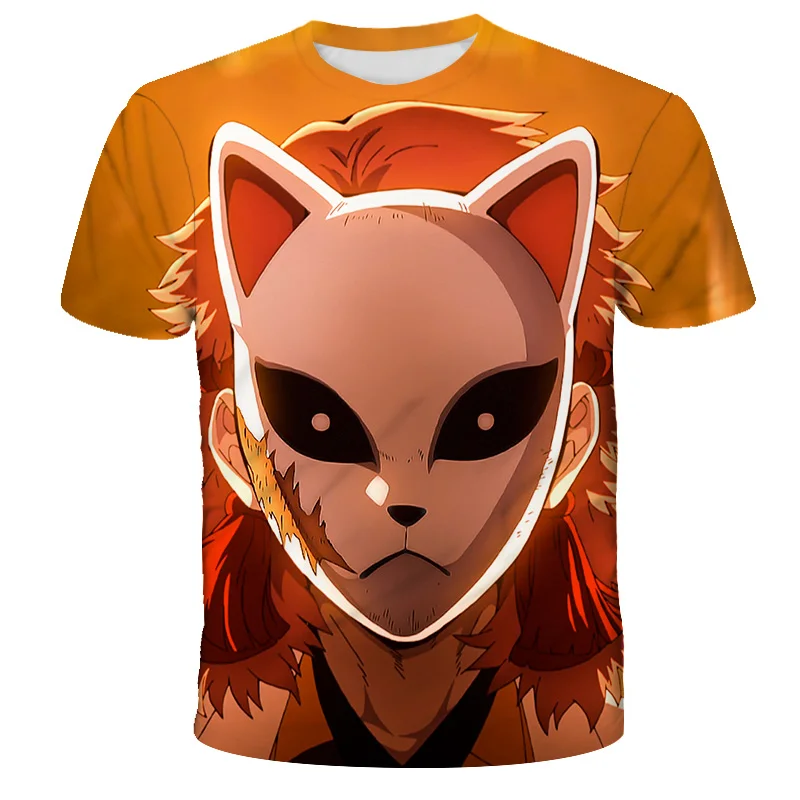 

Japanese Anime Kimetsu No Yaiba T Shirt Kawaii Cartoon Demon Slayer Tshirt Cool Demon Blade Graphic T-shirt Unisex FeMale
