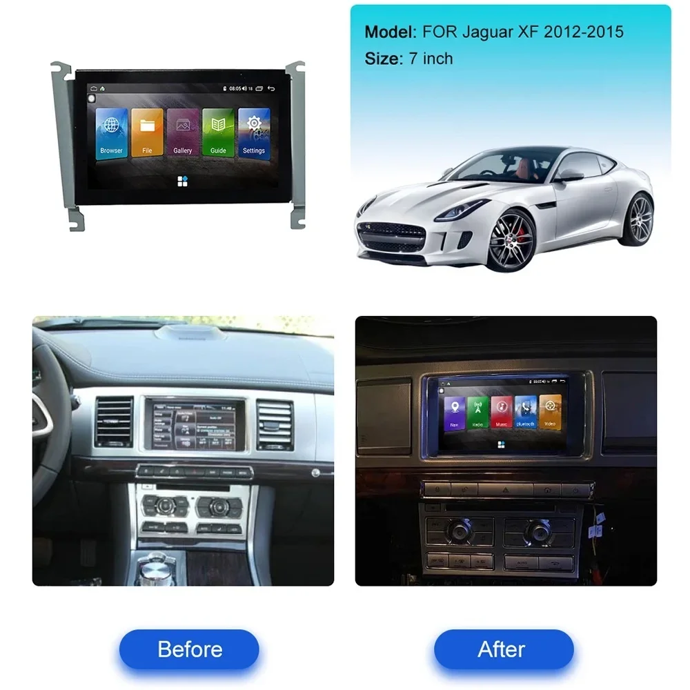 Carplay Android 13 8 + 256G IPS экран DSP для Jaguar XF X250 2007-2015 Автомобильный стерео мультимедийный