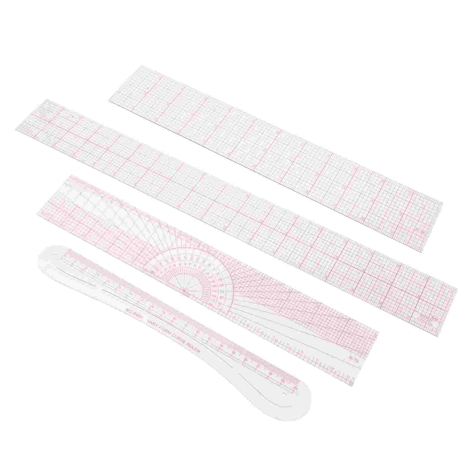 

4pcs Sewing Rulers Plastic Curve Rulers for Pattern Making Quilting Supplies