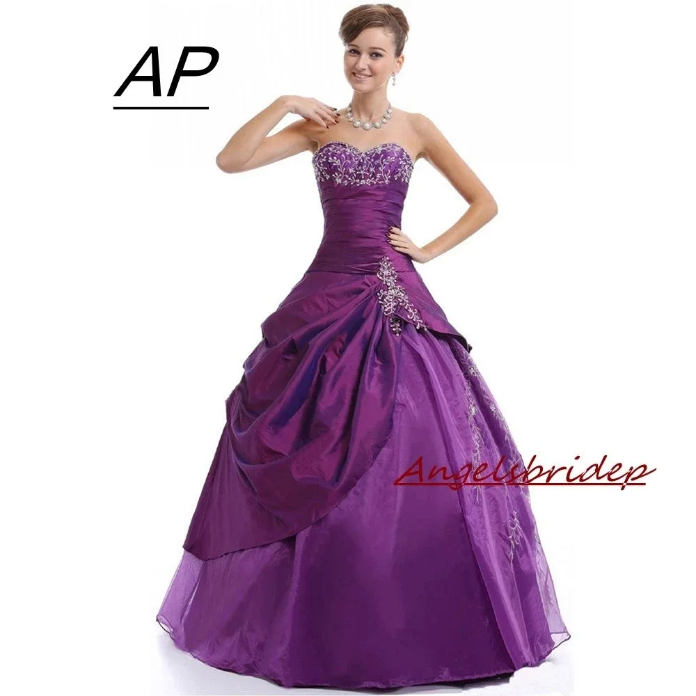 

Sweetheart Prom Dress 2021 Fashional Embroidery Formal Vestido De Festa Back Desgin Lace-up Formal Party Dresses