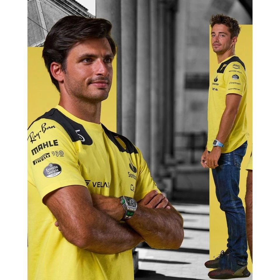 

F1 Leclerc Sainz T-Shirt Jersey Formula One Racing Suit 75th Anniversary F1 Italian Championship T-Shirt Fan Tee