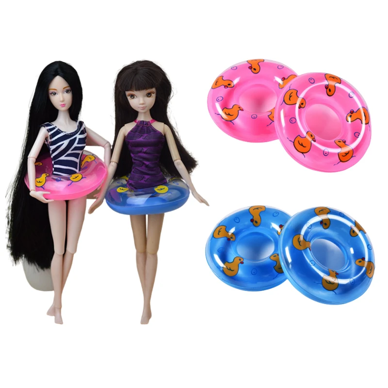 

5 Pcs Children Cute Mini Duck Lifebuoy Infant Toddler Bath Toys Girls Doll Accessories Baby Boy Water Shower Stuff Bath Tub Set