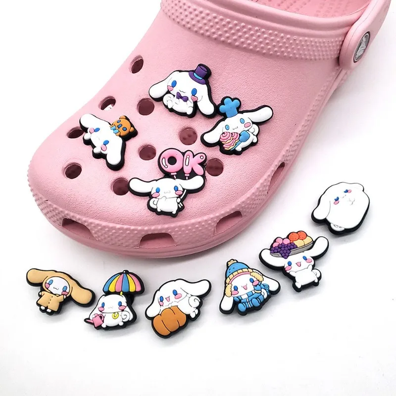

Sanrio Cinnamoroll cartoon cute hole shoes accessories shoes flower animation surrounding creative style decorative shoe buckle