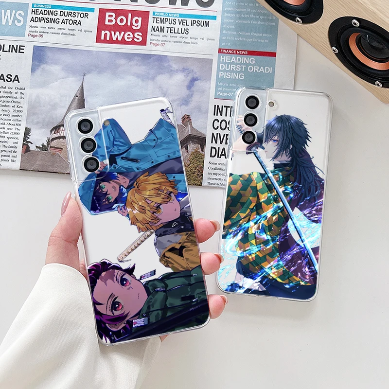 

Demon Slayer Tanjirou Zenitsu For Samsung S22 S21 S20 FE Ultra Pro Lite S10 5G S10E S9 S8 Plus S7 Transparent TPU Phone Case