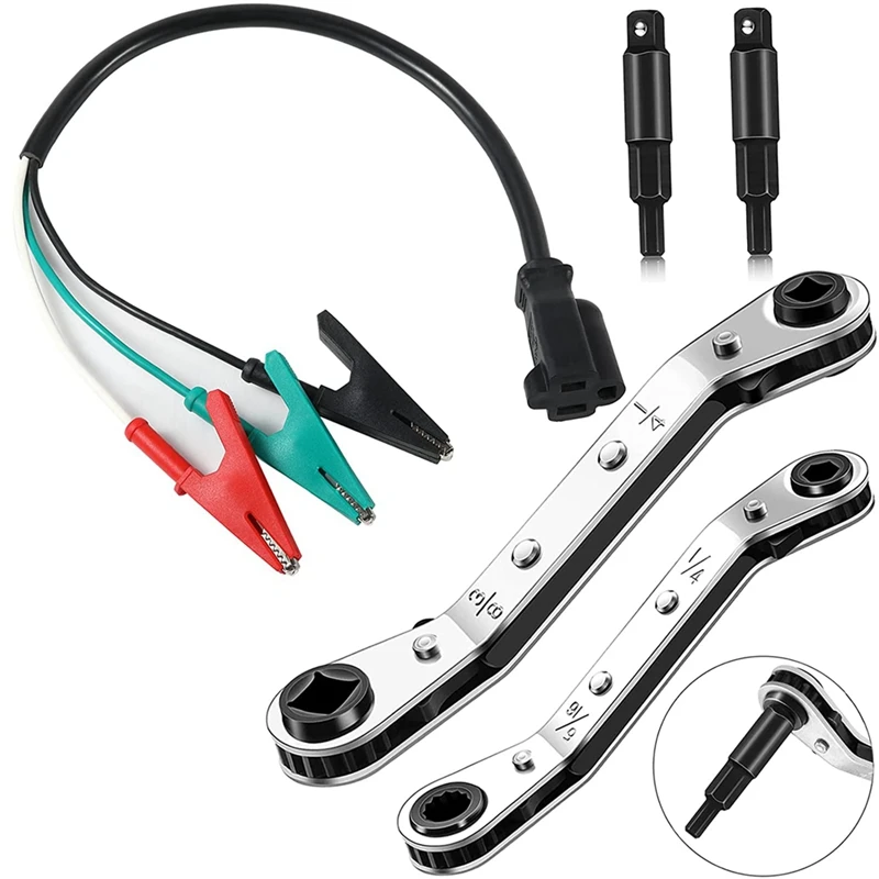 

HVAC Adaptor Wrench, Adaptor Cord Compatible For Yellow Jacket 69522 3/16 Inch To 3/8 Inch 5/16 Inch X 1/4 Inch US Plug
