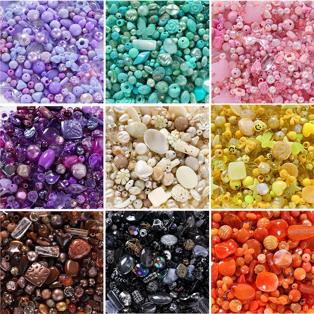 

20G 2-45MM Acrylic Mixed Beads In The Same Color Series Diy Bracelets Making Materials Earrings Jewelry Art Tools Accessories