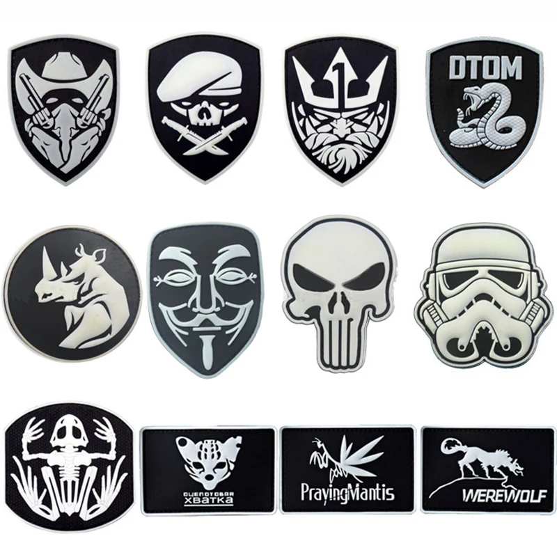 

Luminous PVC Epoxy Armband Disposable Hook and Loop Badge Illuminated Military OPS Tactical Badge In Dark Rubber Seal Australia