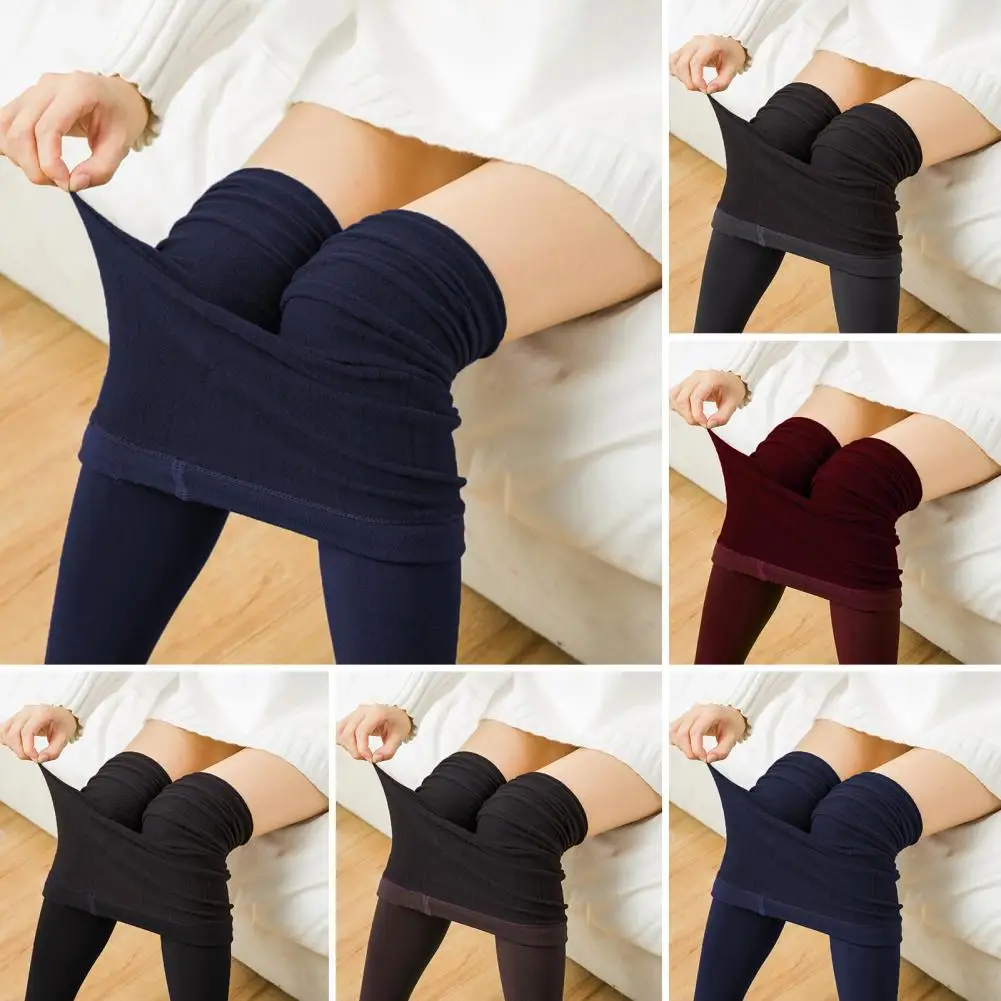 

100g Women Thermal Pants Winter Warm Leggings Polar Pantyhose Sock Lined Pants Velvet Tights Skin Effect High Waist Wool Legging