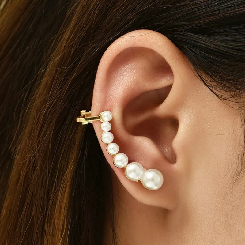 

New Jewelry Vintage Pearl Ear Clip Earrings for Women