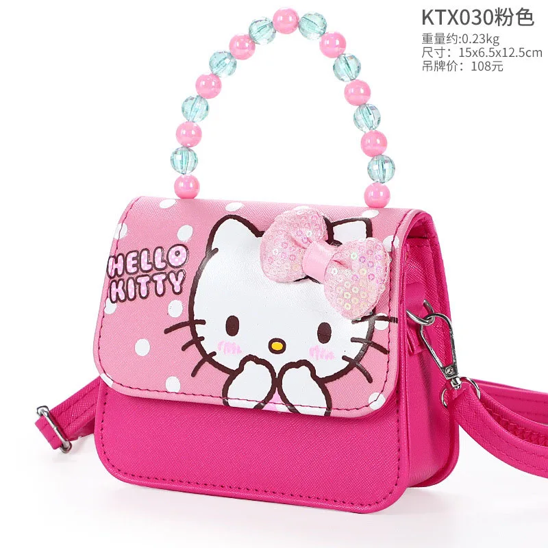 Hello Kitty Children's Bags Princess Portable Messenger Bag Small Crossbody Bag Doll Coin Purse Baby Girl Cute Bow Shipping Bags